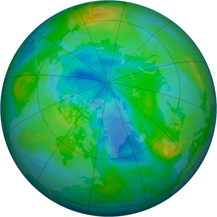 Arctic ozone map for 05 October 1982